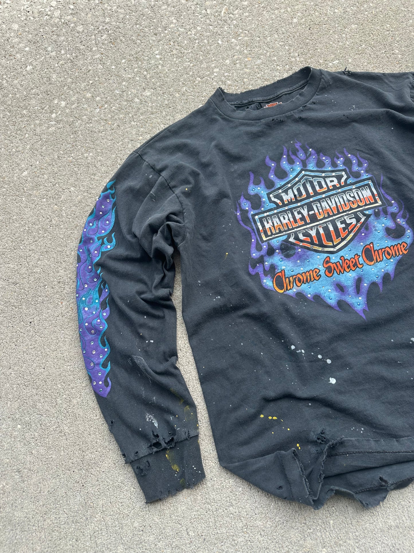 “Beverly Hills” Vintage SAVE THE CRHOME rhinestone longsleeve