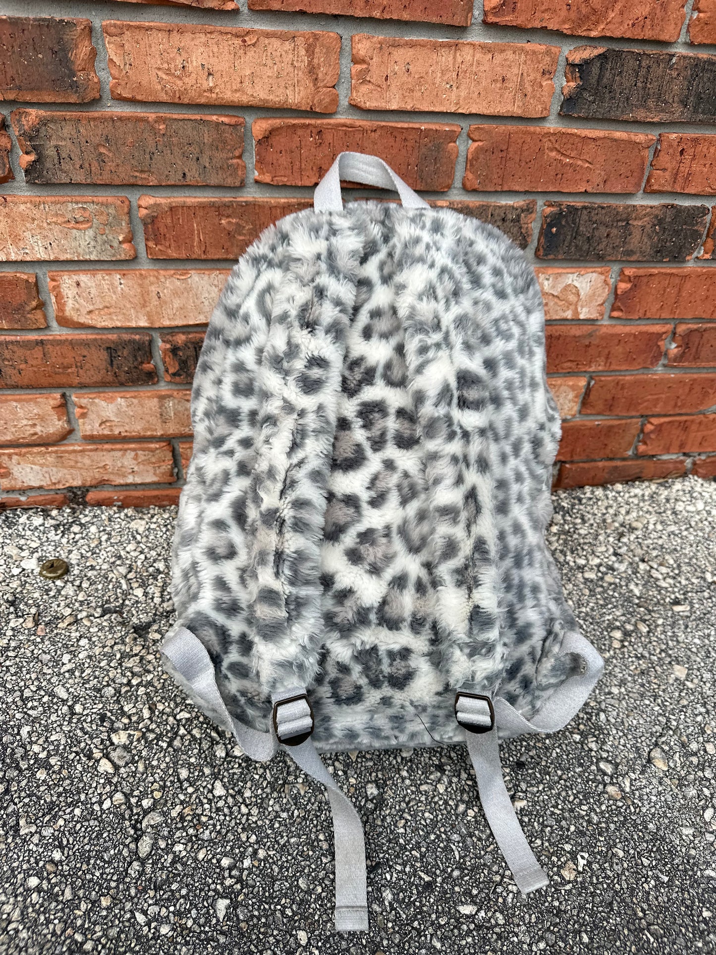 “SNOW JAG” fuzzy backpack bag